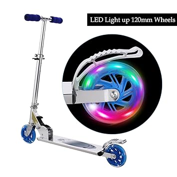 WeSkate Scooter Kinder Roller Tretroller Cityroller Kick Scooter klappbar mit LED Big Wheel Kugellager ABEC 7 für Mädchen Kin