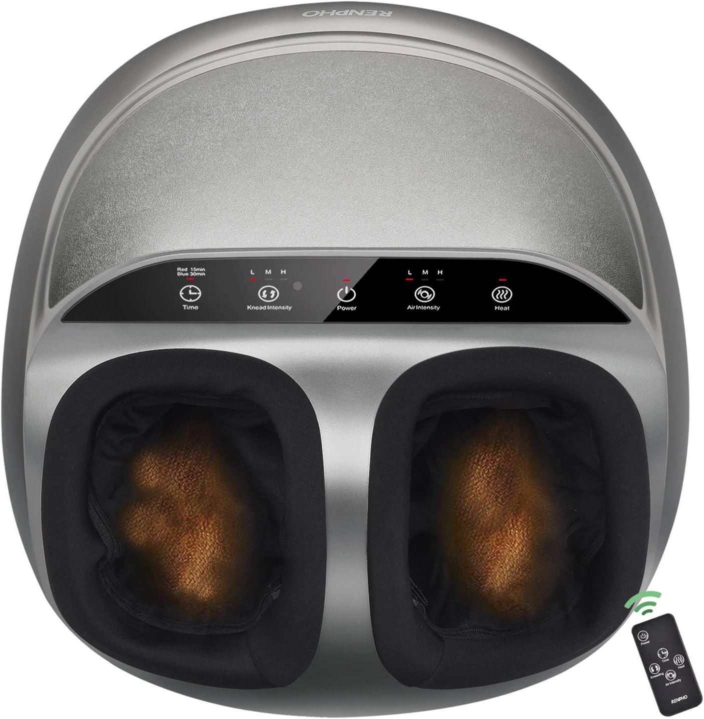 RENPHO Foot Massager Machine with Heat and Remote, Shiatsu Deep Kneading, Multi-Level Settings, Delivers Relief for Tired Muscles and Plantar Fasciitis, Fits feet up to Men Size 12, Fathers Day Gifts: Health & Personal Care