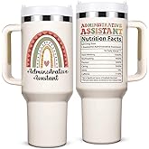 Lifecapido Administrative Professional Day Gifts, Administrative Assistant 40oz Tumbler with Handle, Administrative Assistant Gifts, Birthday Gift for Women Administrative Assistant, Creamy