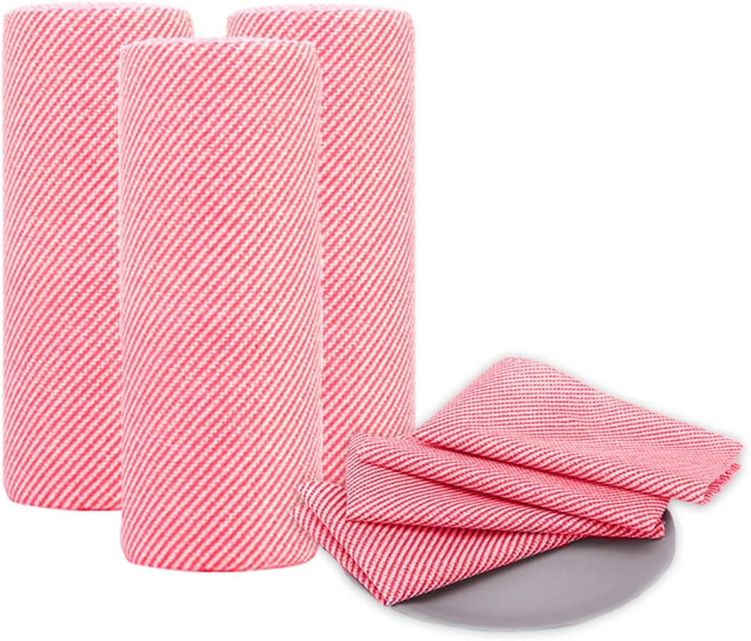 KMAKII Reusable Cleaning Cloths Disposable Dish Cloth Dish Towels Dish Rags Reusable Cloths Green 50 Count/Roll,3 Rolls one Pack,Dry Quickly, Absorbent: Health & Personal Care