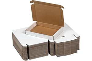 SUNLPH 50 Pack 7x5x1 Inches Small Shipping Boxes, White Corrugated Cardboard Boxes, Moving Mailing Packing Box