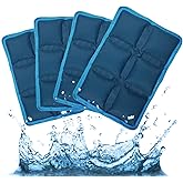 Blobuste Ice Packs for Lunch Boxes, 4PCS Slim & Flexible Cold Packs, Long Lasting Reusable Soft Gel Freezer Packs for Lunch Bags, Coolers, School Kids, Travel and Camping