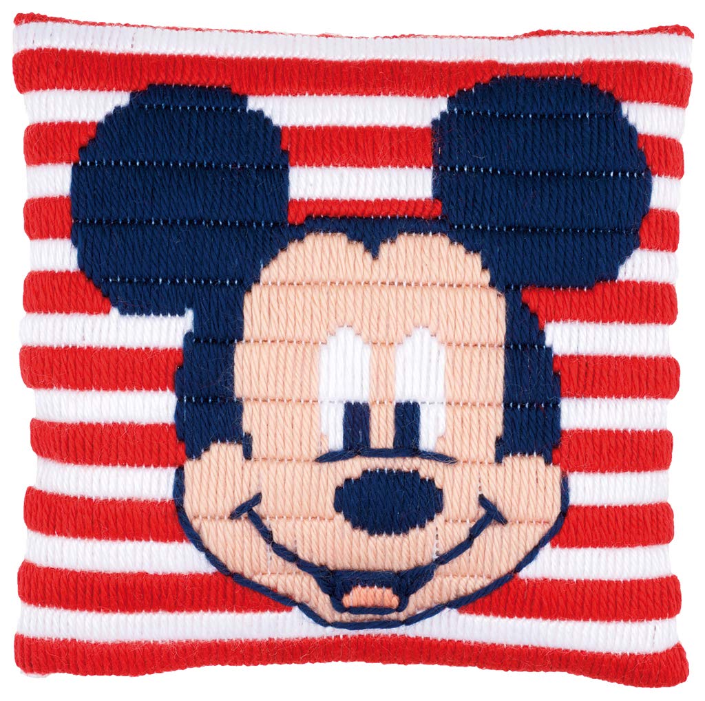 Vervaco Long Stitch Kit: Cushion: Disney: Mickey Mouse, Cotton, NA, 25 x 25cm / 10" x 10"