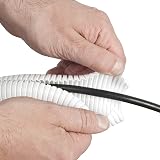 D-Line Cable Tidy Tube 32mm White 1.1m LDPE Electrical Conduit PC TV Wire Hider view 4