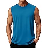 MAGCOMSEN Men's Sleeveless Shirts Quick Dry Tank Tops UPF 50+ Gym Muscle Workout Summer Beach Swim Shirt