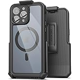 Encased Titan Designed for iPhone 15 Pro Waterproof Case with Belt Clip (Compatible with MagSafe) Full Body Protective Phone Case with Holster (iPhone 15 Pro)