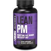 Jacked Factory Lean PM Night Time Fat Burner, Sleep Aid Supplement, &amp; Appetite Suppressant for Men and Women - 120 Stimulant-Free Veggie Weight Loss Diet Pills