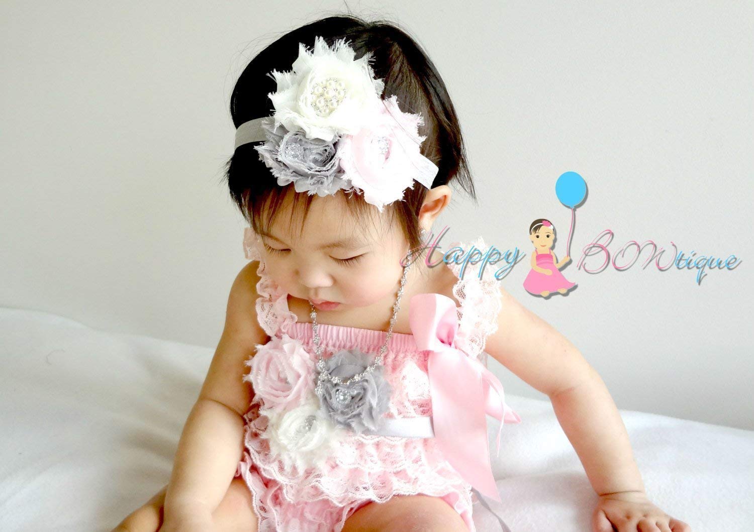 pink lace romper baby