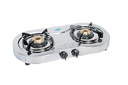 Glen Stainless Steel 2 Burner Gas Stove, Silver (EV-KO9K-4TBS)
