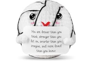 ZLSPTK Positive Crochet Animals Volleyball Emotional Support Plush Crochet Funny Gift for Women Friends Birthday Emotional Support Doll Knitting Toy Motivational Crochet Accessories Desk Room Decor