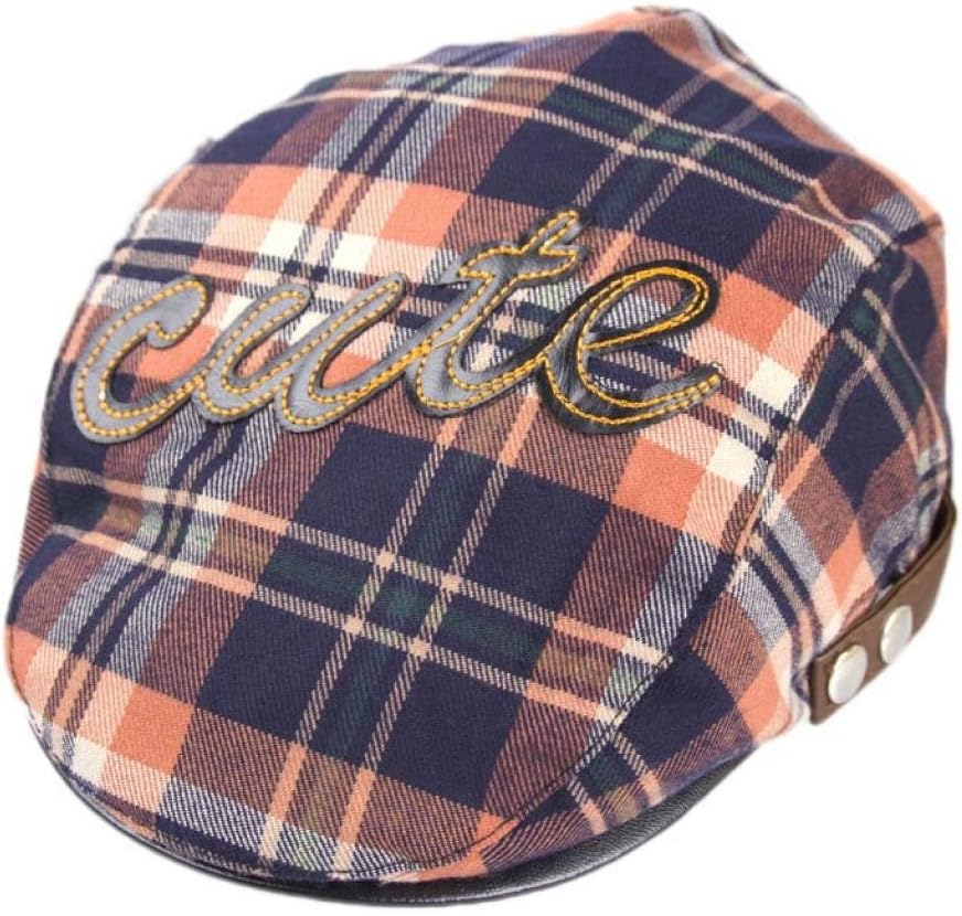 Koly Baby Infant Toddler Plaid Beret Cap Cabbie Casquette Flat Peaked Hat