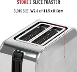 Haden Stoke 2 Slice Toaster Brushed Stainless Steel 750W Browning Control view 2