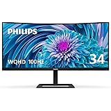 PHILIPS 346E2CUAE 34" Curved Frameless, UltraWide QHD 3440x1440,100Hz, 121% sRGB, 1ms MPRT, USB-C Charging, MultiView PIP/PBP