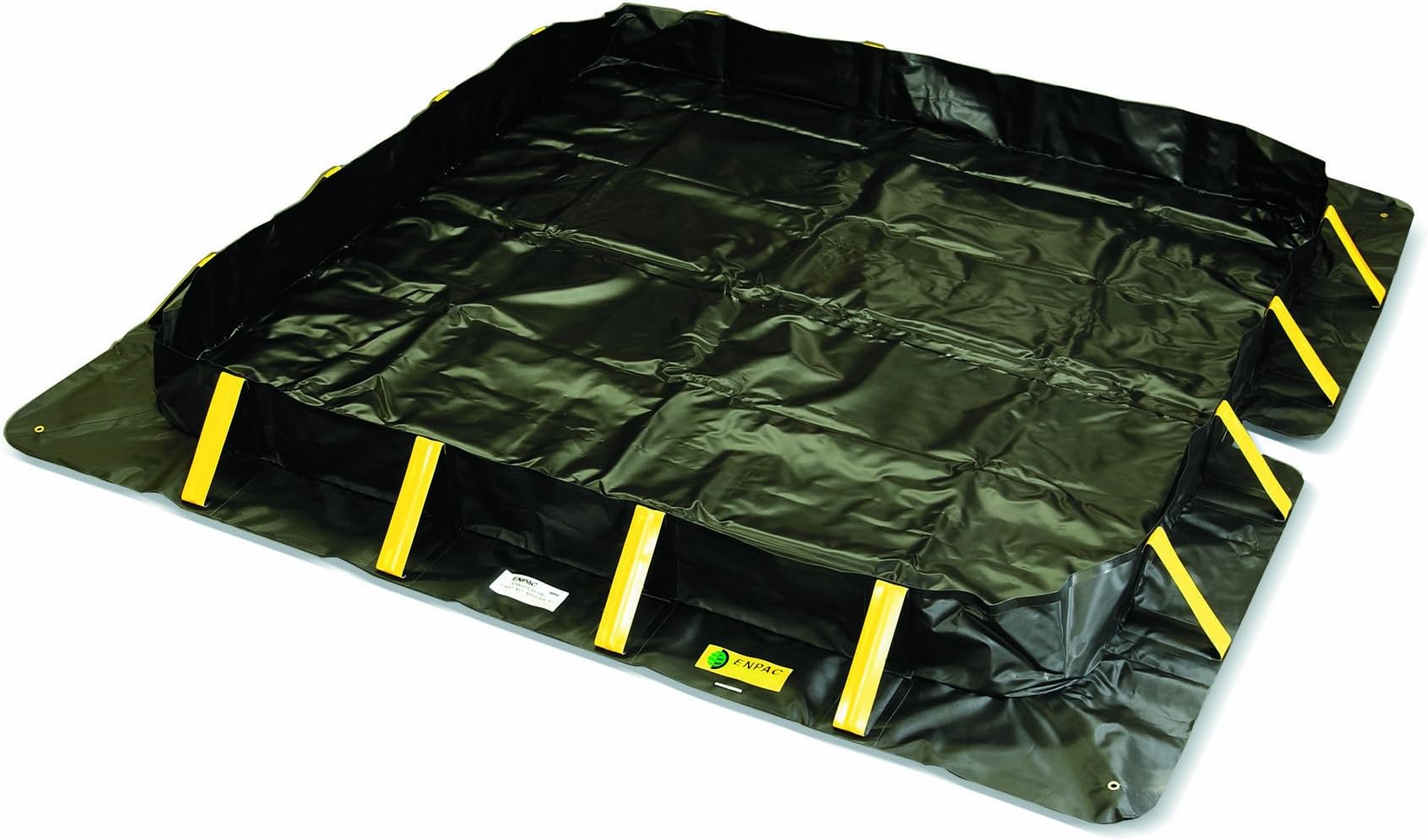Enpac 4804-BK-SU Snap-Up Stinger Berm, 179 Gallon Spill Capacity, 4' Length x 6' Width x 1' Height, Black