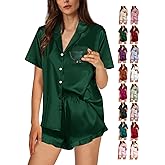 WJing Yi Jia Ruffle Pajama Sets For Women XS-4XL Womens Silk Satin Pajamas Set Silky Sleepwear Pj Sets Nightwear Loungewear