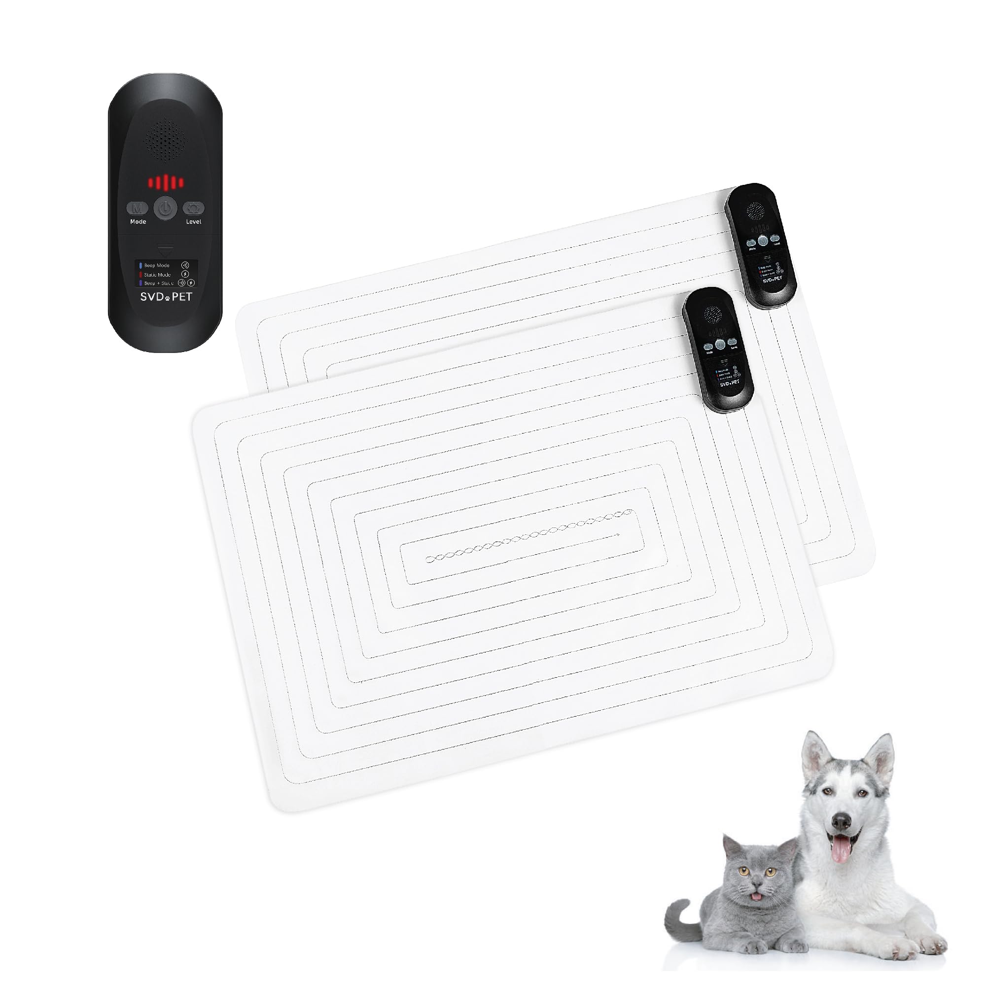 Photo 1 of SVD.PET (2-Pack Pet Training Mat with Tester, Pet Shock Pad, Dogs & Cats Electronic Repellent mat for Indoor, 3 Training Modes, 5 Levels, Pet Safe Mode (Black controler 22" X 16")