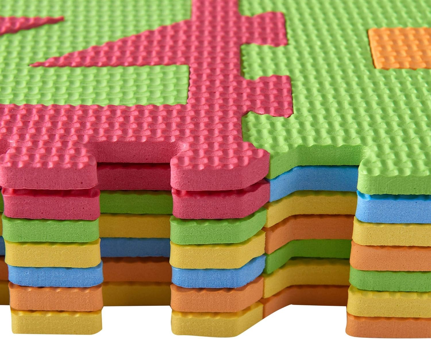 DIMPLE Kids Foam Play Mat (36-Piece Set) 6.25 x 6.25 Inches Interlocking Alphabet and Numbers Floor Puzzle Colorful EVA Tiles Girls, Boys Soft, Reusable, Easy to Clean