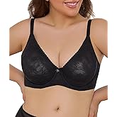 Onlyday Minimizer Bras for Women Unlined Full Coverage Lace Bra with Underwire Support for Large Breasts