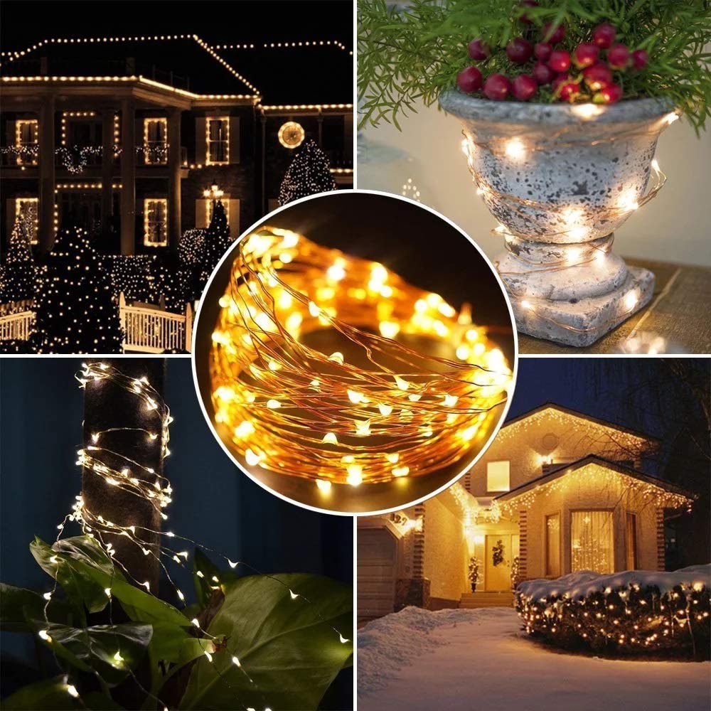 66ft 200 LED Fairy String Lights with UL588 USB Adapter for Bedroom Decor Christmas Patio Halloween Thanksgiving (Warm White)