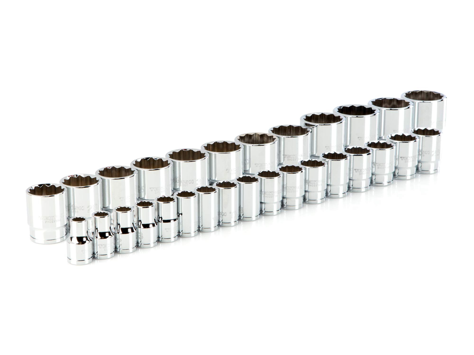 TEKTON 1/2 Inch Drive 12-Point Socket Set, 29-Piece