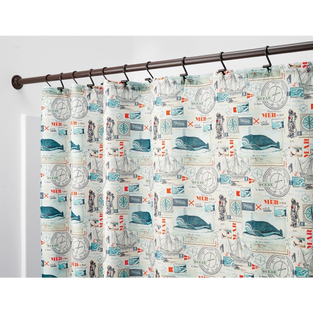 InterDesign Maritime Fabric Shower Curtain, 72 x 72, Multi LAVORIST