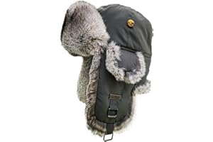 ALKAIDSTAR Fur Winter Trapper Hat,100% Rabbit Fur Aviator Ski Trapper Trooper Pilot Hat,Snow Eskimo Hat