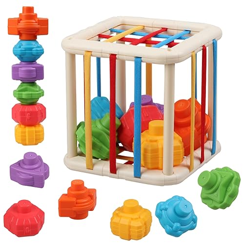 Baby Sensory Shape Sorter Blocks Toy, Activity Cube Bins, Montessori  Educational Learning Fine Motor Skills Toys for Babies Toddlers 12 18  Months