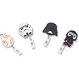 Finex Set of 4 Star Wars BB8 Darth Vader Kylo Ren Stormtrooper Badge ID Clip Reel Retractable Holder Office Work Nurse Name Badge Tag Clip On Card Holders Cute - 30 inch Cord Extension