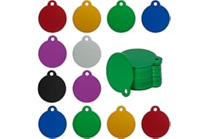 StayMax Round Aluminum Laser Engraving Blanks Tags Stamping Blanks 35 Pack Diameter 1.24 Inch (Mixed Color)