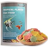 capuca Ultrathin Tropical Fish Flakes, High Protein Fish Food, 8 oz | Krill &amp; Spirulina Formula for Bettas, Guppies, Tetras, Angelfish, Supports Vibrant Color and Growth