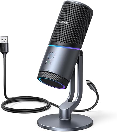UGREEN USB Microphone 24bit/96KHz RGB Cardioid Condenser PC Mic
