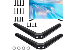 Universal TV Stand for Most 32 40 49 50 55 Inch LED LCD Smart Television, Black Replacement ABS TV Legs Base Support with Scr