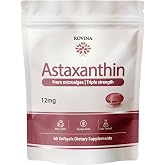 ROVINA Astaxanthin 12mg Softgels, Triple Strength Antioxidant | Triple Strength Antioxidant from Microalgae; supports eye, skin, immune &amp; joint health; Non-GMO, Gluten Free, 60 ct
