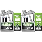 Mobil 1 Advanced Fuel Economy Full Synthetic Motor Oil 0W-20, 5 Quart (Pack of 2)