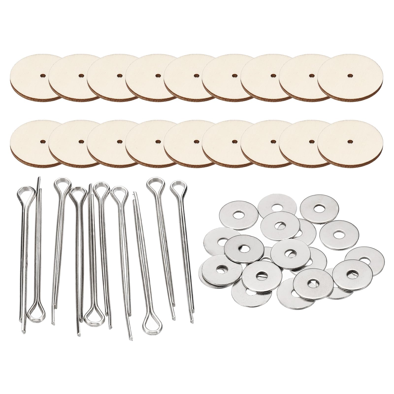 PATIKIL 30mm Doll Joints, 20 Set Removable Cotter Pin Joints Connector and Fiberboard Tray for Bear Limbs Making Head Joints DIY Crafts Accessories