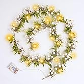 Breeze Touch Christmas Garland with Lights Battery Operated, 5.9ft 20 LED White Berry Lighted Garland, Christmas Decorations Prelit Garland Indoor Outdoor Fireplace Stairs Railing Mantle Decor