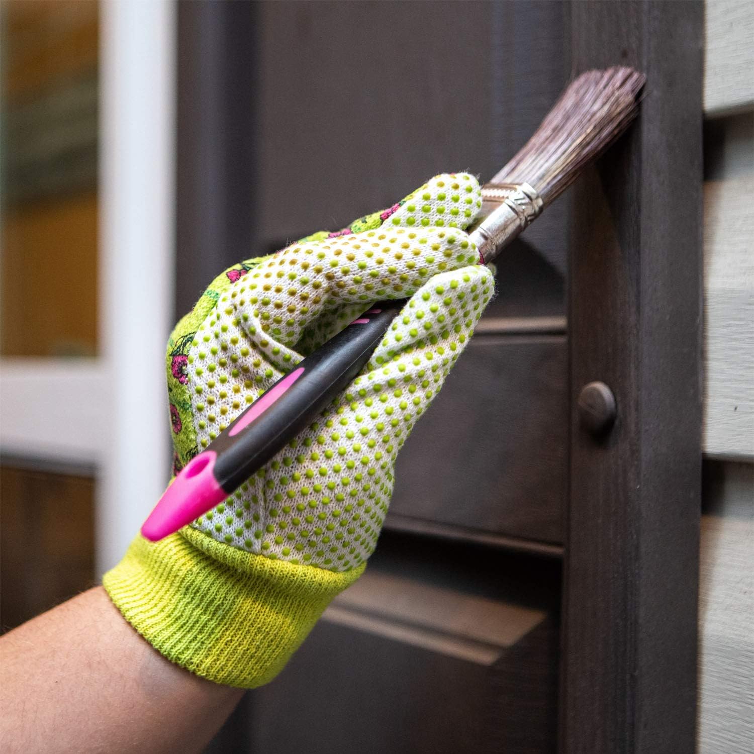 G & F 1852-3 Women Soft Jersey Garden Gloves, Women Work Gloves, 3-Pairs Green/Pink/Blue per Pack: Home Improvement