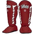 Fairtex SP7 Muay Thai Shin Guards for Men, Women, Kids | Shin Guards Made with Syntek Leather & are Premium, Lightweight & Durable | Detachable shin & Foot Protector