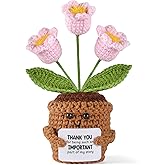 Aeekkya Positive Emotional Support Crochet Lily of The Valley Gift for Teacher, Thank You Gifts, Inspirational Crochet Flowers for Women, Mom, Friend, Christmas, Thanksgiving, End of Year, Desk Decor