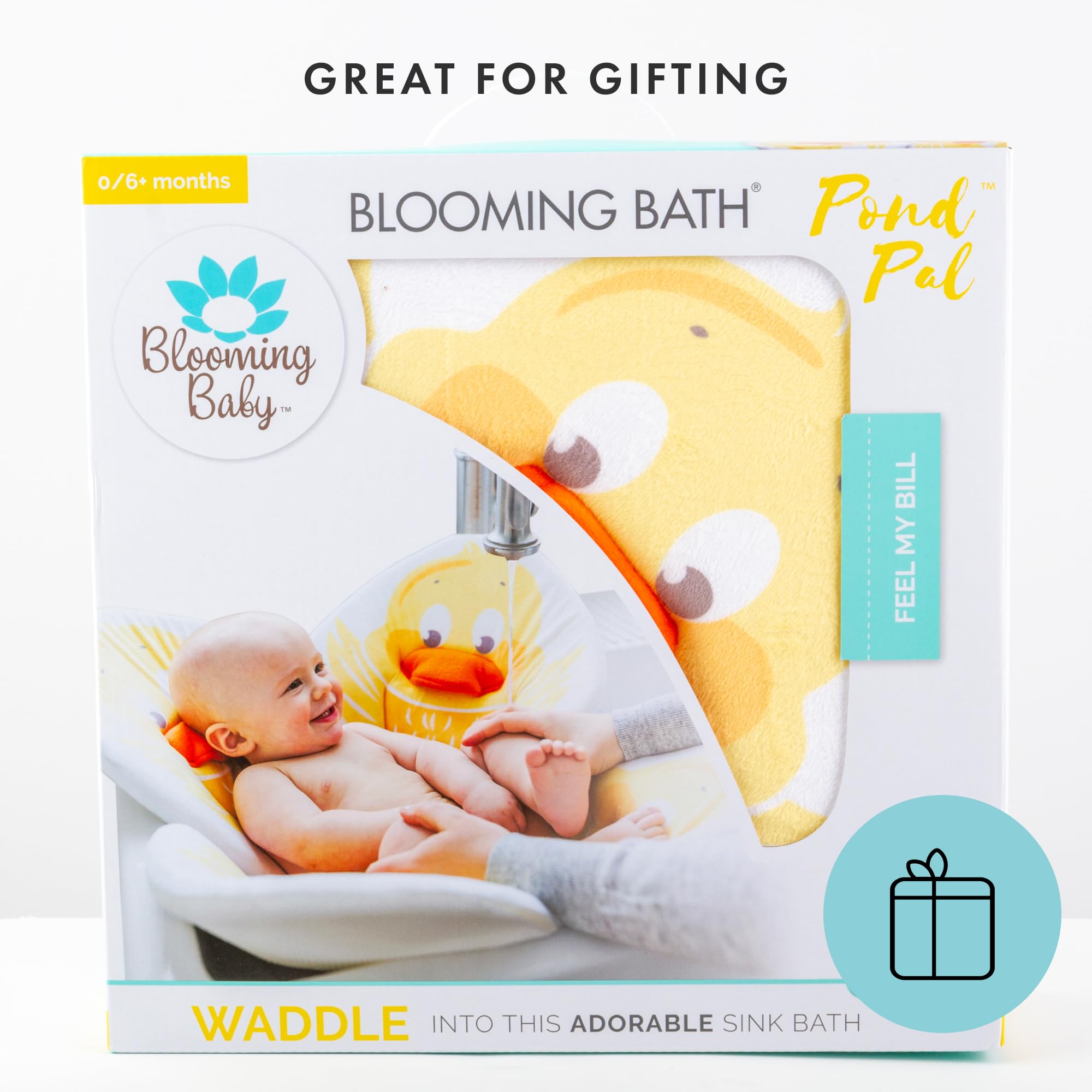 Blooming Bath Baby Bath Seat - Baby Tubs for Newborn Infants to Toddler 0 to 6 Months and Up - Baby Essentials Must Haves - The Original Washer-Safe Flower Seat (Pond Pal Duckling)