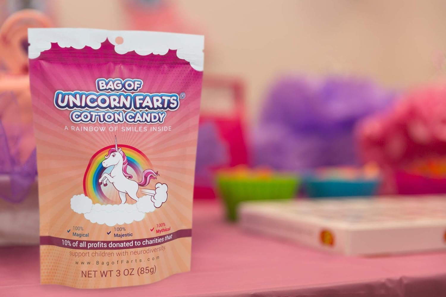 The Original Bag Of Unicorn Farts Cotton Candy Funny Novelty Gift for Unique Birthday Gag Gift for Friends, Mom, Dad, Girl, Boy Grandson Stocking Stuffer While Elephant Christmas : Grocery & Gourmet Food