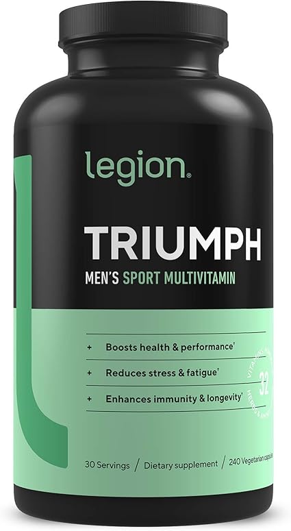 Amazon Com Legion Triumph Daily Sport Multivitamin Supplement Vitamins And Minerals For Athletes Helps W Mood Stress Immune System Heart Health Energy Sports Bodybuilding Workouts 30 Svgs Men Health Personal Care