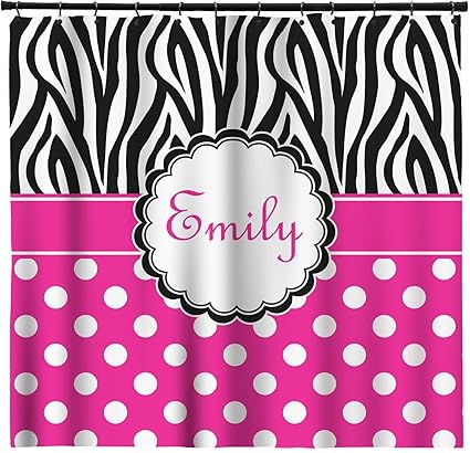 Amazon Com Rnk Shops Zebra Print Polka Dots Shower Curtain 71