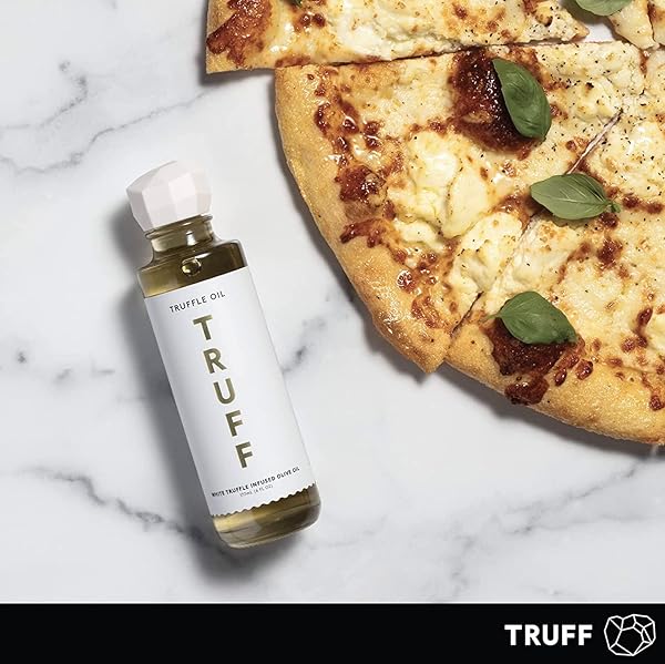 TRUFF WHITE TRUFFLE OIL – WHITE TRUFFLE INFUSED OLIVE OIL – GOURMET DRESSING, SEASONING, MARINADE, OR DRIZZLE, NON-GMO, GLUTEN-FREE, 6 FL.OZ