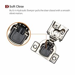 STIANC 10 Pack 5/8" Overlay 3D Soft Close Hinges