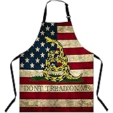 Xuwenz Don't Tread On Me American Us Flag Retro Apron Adjustable Neck Bib Apron for Men Women,Suitable for Kitchen Cooking Waitress Chef Apron