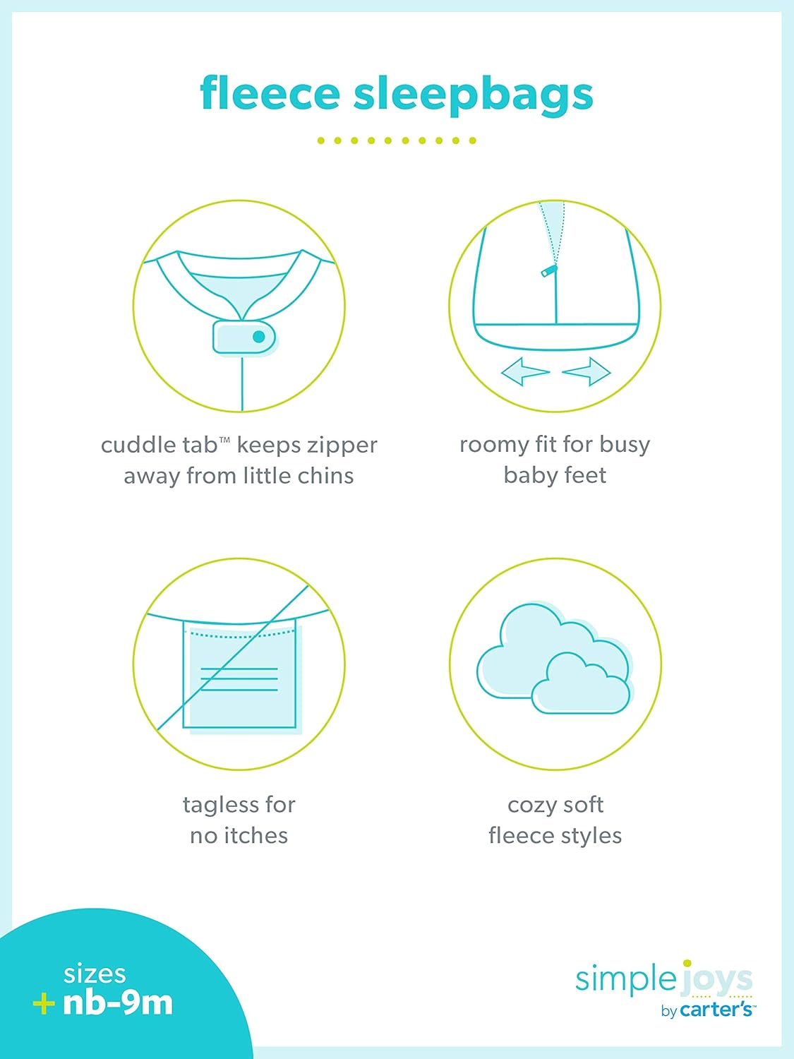 Simple Joys by Carter's Girls' 2-Pack Microfleece Sleepbag Wearable Blanket: Clothing