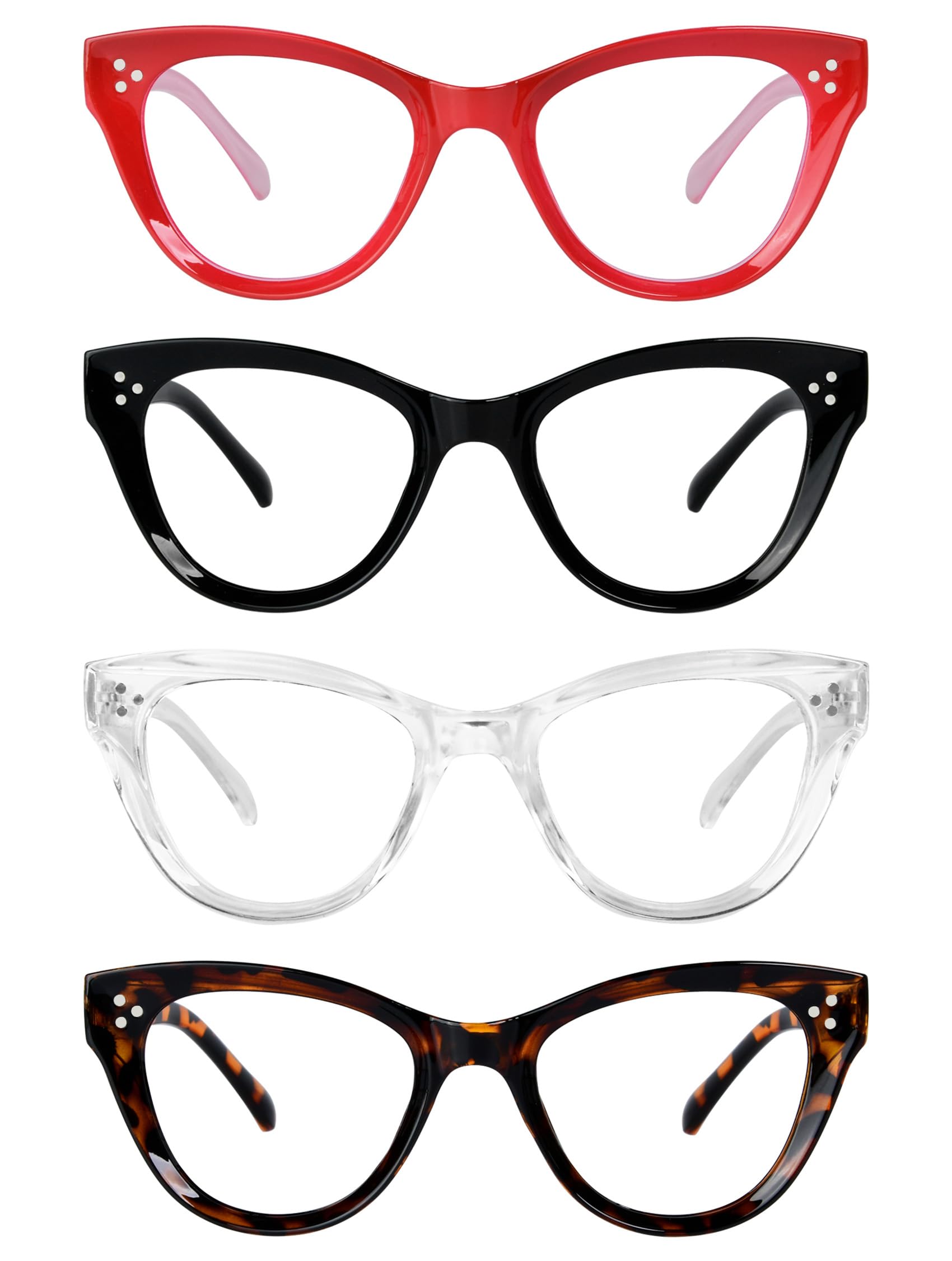 Eyekepper 4-pack Cateye Design Reading Glasses Oversized Readers for Women Reading +0.50