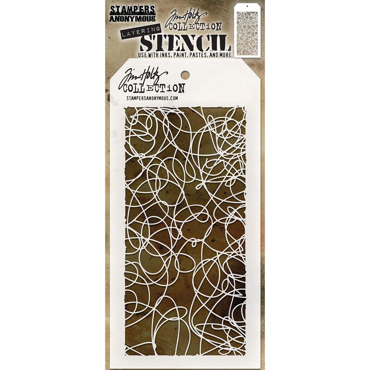 Stampers Anonymous Tim Holtz Doodle Stencil, Transparent, 28.3 x 11.4 x 0.1 cm