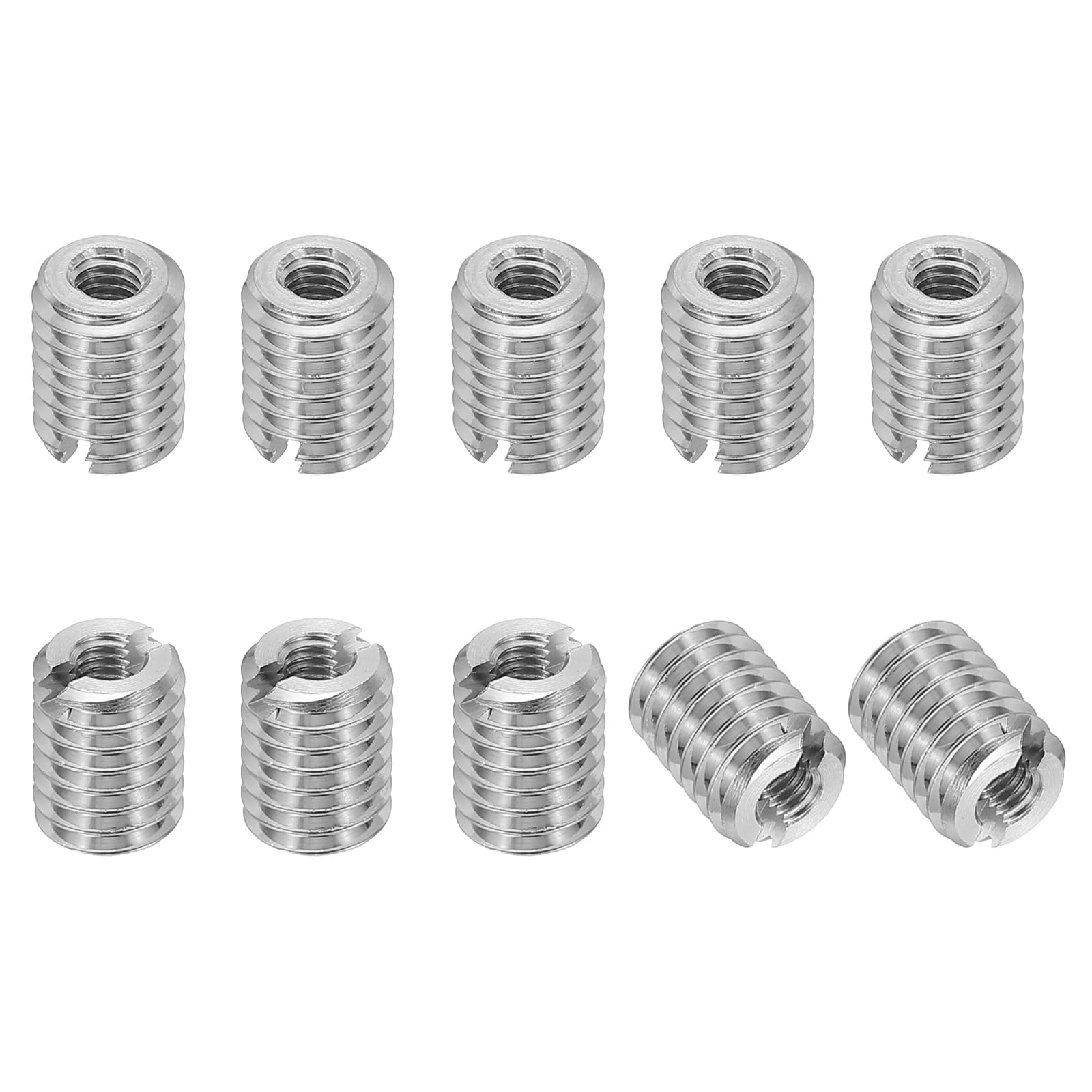 PATIKIL 316 Stainless Steel Thread Adapters Sleeve Reducing Nut, 10 Pcs M6 x 1 Male to M3 x 0.5 Female Repairing Insert Nut Screw Reducer Conversion Fastener 8mm